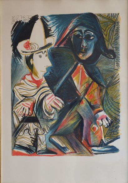 null PICASSO Pablo (d'aprés)

Deux personnages 

Lithographie numérotée 104/200 et...