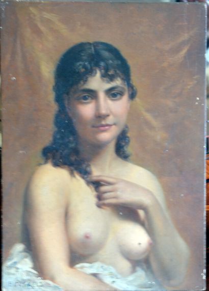 NICKElL E.

Portrait of a woman in bust 

Oil...