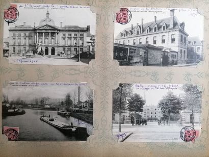  Trois albums de cartes postales, principalement 1905 - 1910 : Normandie, Manche,...