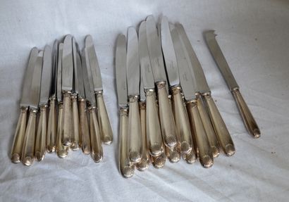 null CHRISTOFLE 

Suite de douze couteaux à table, 10 couteaux à entremets, couteau...
