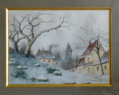 MERCIER 

Landscape under the snow

Watercolour,...