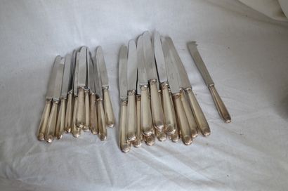CHRISTOFLE 
Set of twelve table knives, ten...