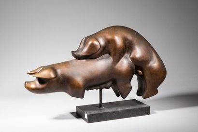 null LHOSTE

Accouplement de cochons

Bronze à patine brune, n°1/6, Bocquel fondeur

Haut...