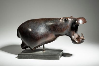 LHOSTE 
Hippopotame 
Bronze, signé et numéroté...