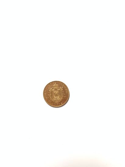  UNE PIECE de 50 Francs or NAPOLÉON III, TÊTE NUE, 1855 
Poids: 16 g.