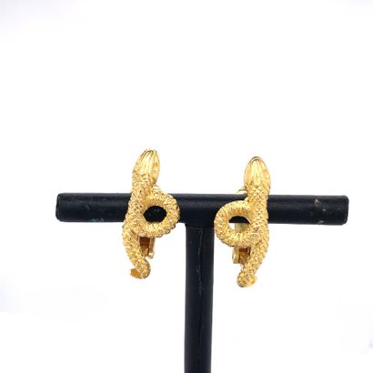 null LALAOUNIS

Pair of gold (750) EARRINGS decorated with snakes coiled on themselves....