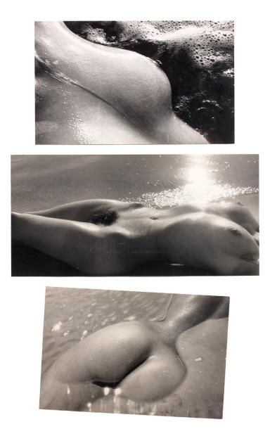 Lucien CLERGUE (né en 1934) Trois nus Trois photographies originales en noir et blanc...