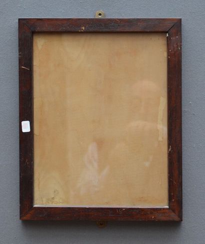  CADRE en chêne ciré à profil plat. 
Début du XXème siècle. 
35 x 27 x 3 cm