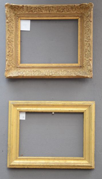 null Deux CADRES en bois doré style du XVIIIème siècle 

XXème siècle

37,5 x 25,5...