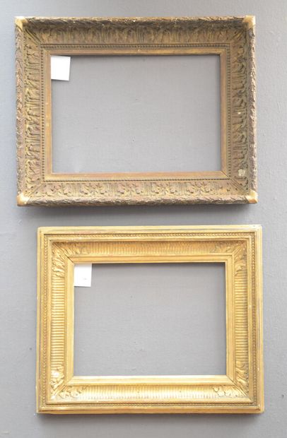 null Two gilded wood and paste FRAMES, the first with channels, the second with palmettes

45...