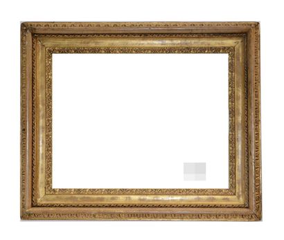 null A "Carlo Maratta" molded and gilded wood frame, carved with water leaves, twisted...