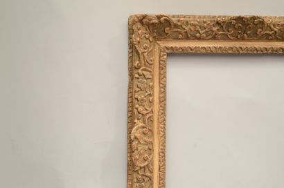 null Carved oak frame, formerly gilded with Bérain decoration (Restoration to the...