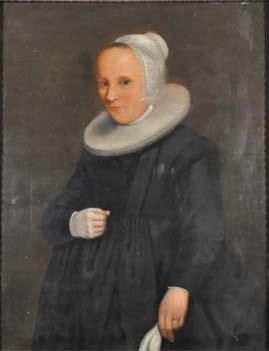 Ecole HOLLANDAISE du XVIIème siècle Portrait de femme Panneau de chêne, deux planches,...