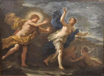Attribué à Michele ROCCA (1670/75 - 1751) Apollon et Daphné Toile 38,5 x 51 cm