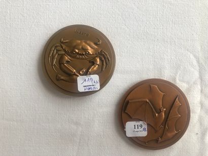 null SET OF TWO MEDALS

LHOSTE

Bat

Copper medal, n°EE/100, dated 1979

Edition...