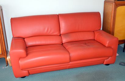 null Red sofa bed and armchair by Steiner