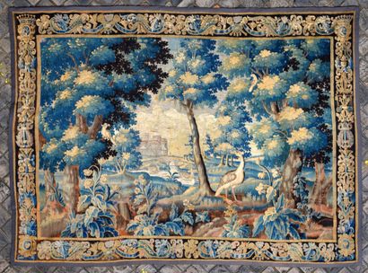 null AUBUSSON, late 17th - early 18th century.

Woolen tapestry decorated with a...