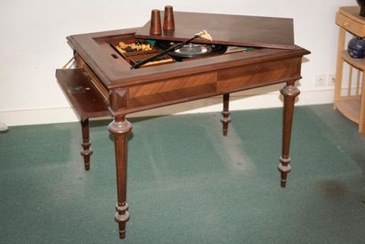Game table in rosewood veneer with detachable...