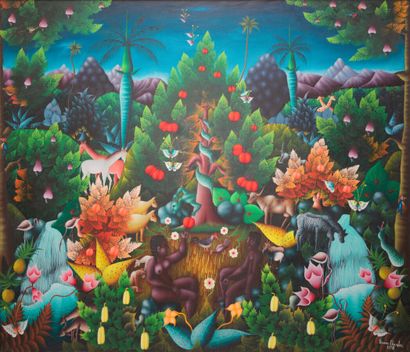  CHRYSLER Bruno (1944) 
Adam and Eve in Paradise 
Acrylic on canvas signed lower...