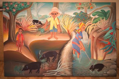 null VALERY Julien (1958 - 2001)

Vie de cochon 

Acrylique sur toile signée en bas...