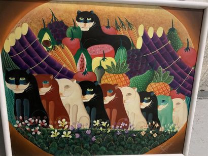 null LOUIS Daniel 

Abundance and felines 

Painting on canvas signed lower right

51...