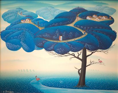 JOSEPH Guy (1957) 
My blue tree 
Acrylic...