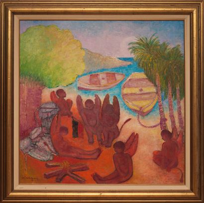 null HENRY Calixte (1933 - 2010)

Vodou ceremony on the beach 

Oil on canvas signed...