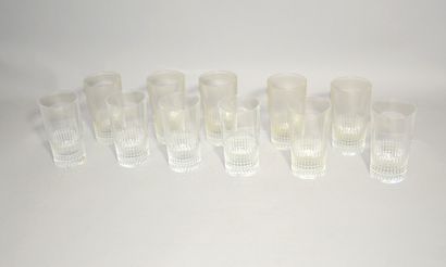  CHRISTOFLE 
Onze verres en cristal taillé 
Haut. : 13,5 cm