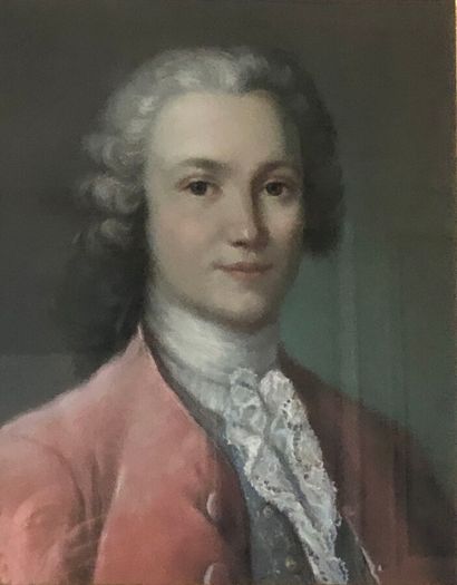  *ECOLE FRANCAISE dans le goût du XVIIIe siècle 
Portrait de gentilhomme 
Pastel...