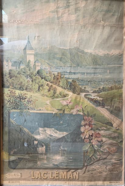  Frederic Hugo d' ALESI (Français, 1849 - 1906) 
Le lac Leman 
AFFICHE, imprimerie...