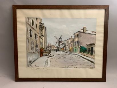  JEAN DORVILLE (1901-1986) 
"Le moulin de la Galette Montmartre" et "La Vieille Eglise...