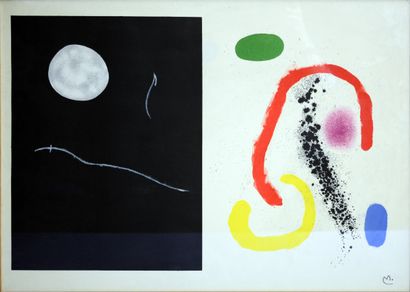  MIRO Joan (1893-1983) 
Composition 
Lithographie 
Cachet sec des Editions Maeght...