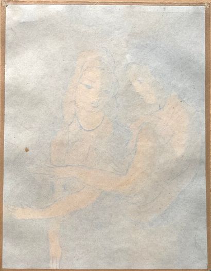  LAURENCIN Marie (1883-1956) 
Deux jeunes femmes 
Aquarelle, encre de chine 
17,5...