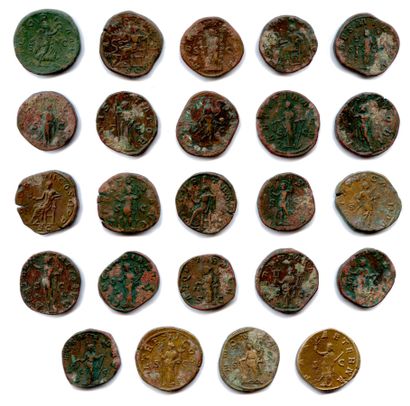 null Ensemble de 24 SESTERCES (grands bronzes) 

de Maximin Ier, Gordien III, Philippe...