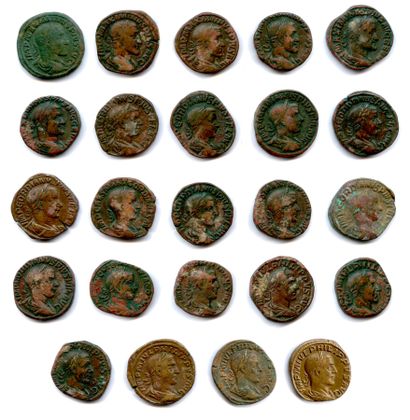 null Ensemble de 24 SESTERCES (grands bronzes) 

de Maximin Ier, Gordien III, Philippe...