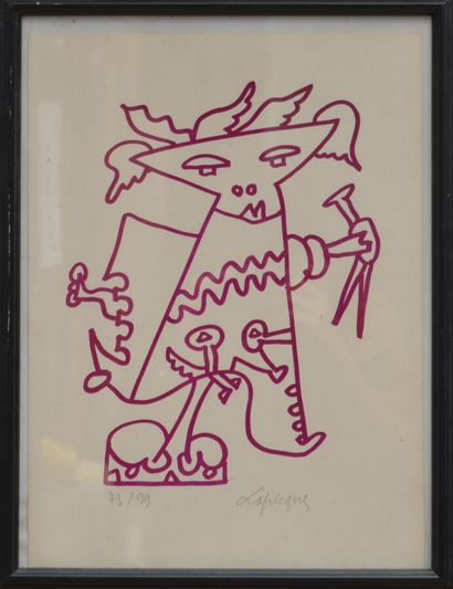 null Charles LAPICQUE (1898-1988) 

Personnage imaginaire

Lithographie signée en...