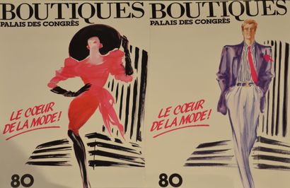 Set of 6 posters on the theme of fashion