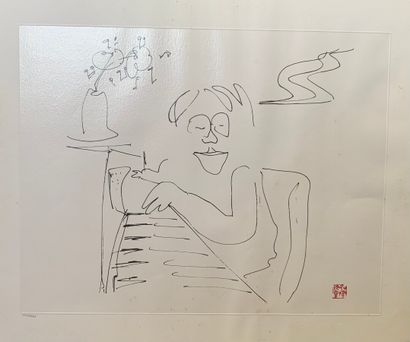 Ecole japonaise (?) 
Pianiste 
Lithographie...