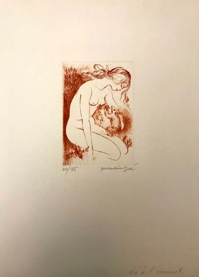 null AMANDINE DORE (1912-2011)

Nude with a squirrel

Drypoint signed lower right,...