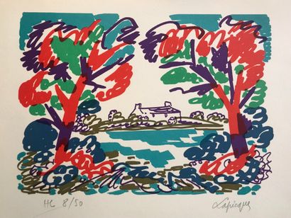  Charles LAPICQUE (1898-1988) 
Breton Summer, 1969 
Serigraph signed lower right,...