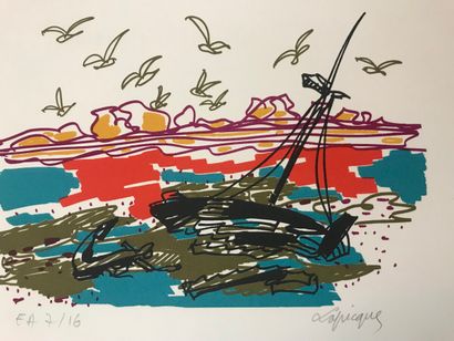null Charles LAPICQUE (1898-1988)

The Wreck, 1969

Serigraph signed lower right,...