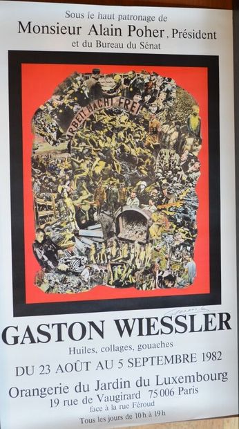 null POSTER of exhibition of the works of GASTON WIESSLER. 

Dedicated, FORBIDDEN...