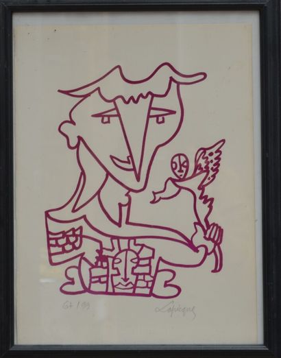 null Charles LAPICQUE (1898-1988) 

Imaginary character

Lithograph signed lower...