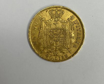 null Pièce de 40 lires Napoléon en or jaune or (9000/1000e) datée 1811.

Poids net...