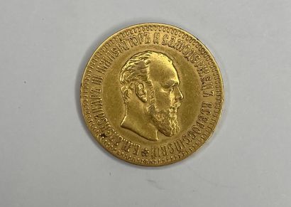 null Pièce de 10 roubles Aleaxndre III en or jaune (900/1000e) datée 1894.

Poids...