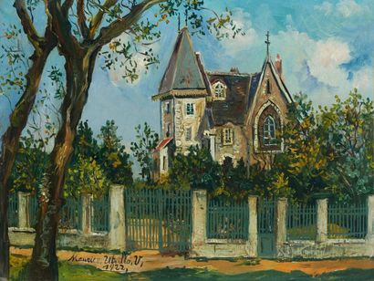 Maurice UTRILLO (1883-1955). Villa, 1922. Huile sur toile signée et datée en bas...