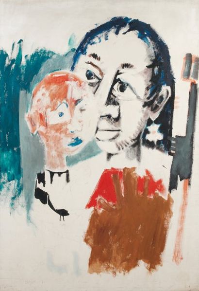 Bernard LORJOU (1908-1986). Maternité. Huile sur toile signée en bas à gauche. 160...