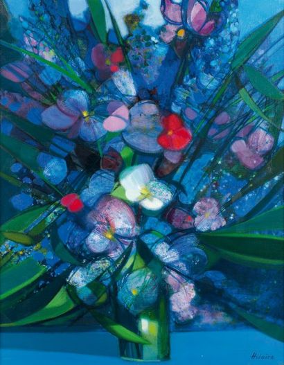 CAMILLE HILAIRE (1916-2004). Vase de fleurs. Huile sur toile signée en bas à droite....
