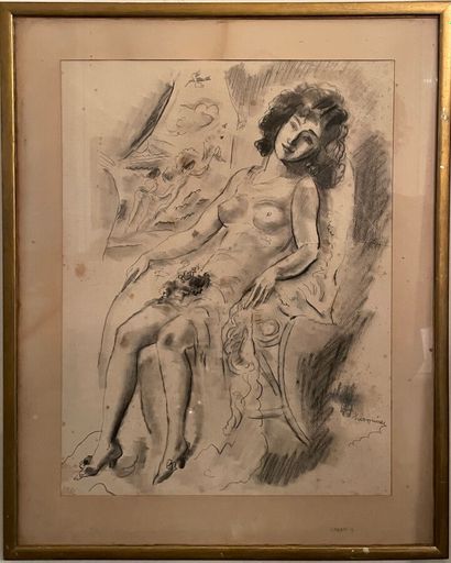 null DAVID Hermine (1886 - 1970), Nu féminin assis.

Dessin à la mine de plomb réhaussé...