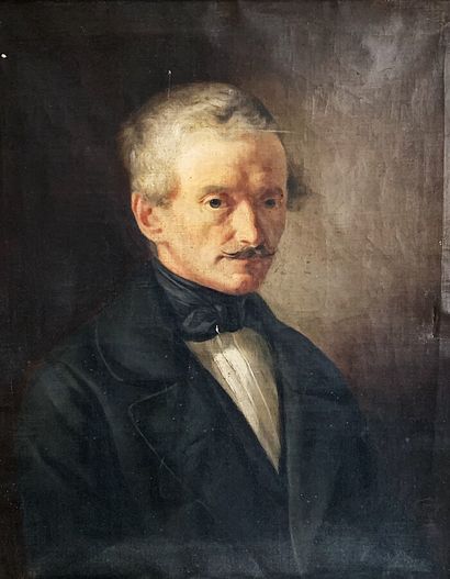  Ecole du XIXe siècle 
Portrait d'homme 
Huile sur toile 
Hauteur : 67 cm 
Largeur...
